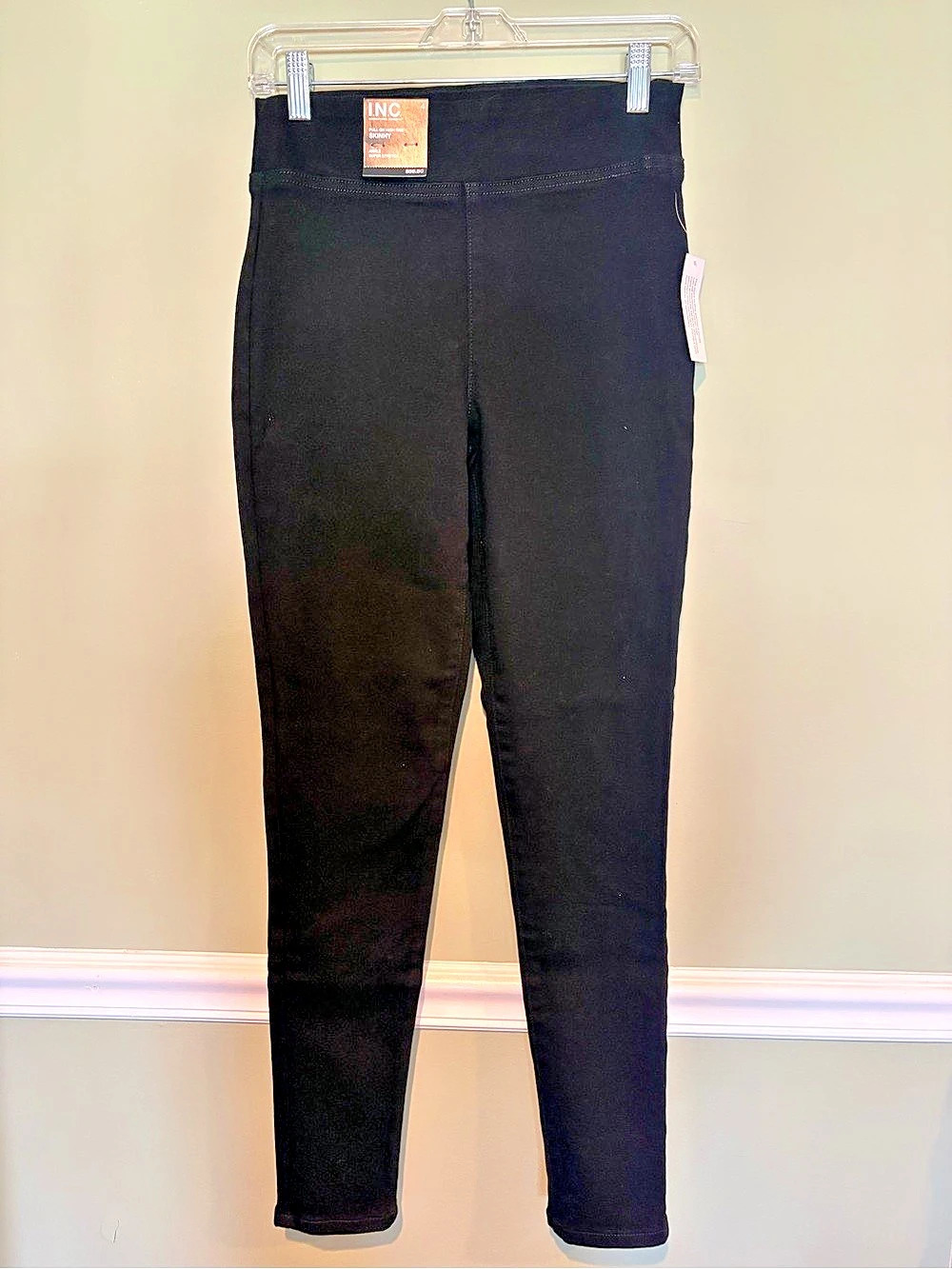 I.N.C International Concepts Pull On High Rise Skinny Ankle Jeans Black Size 4 N